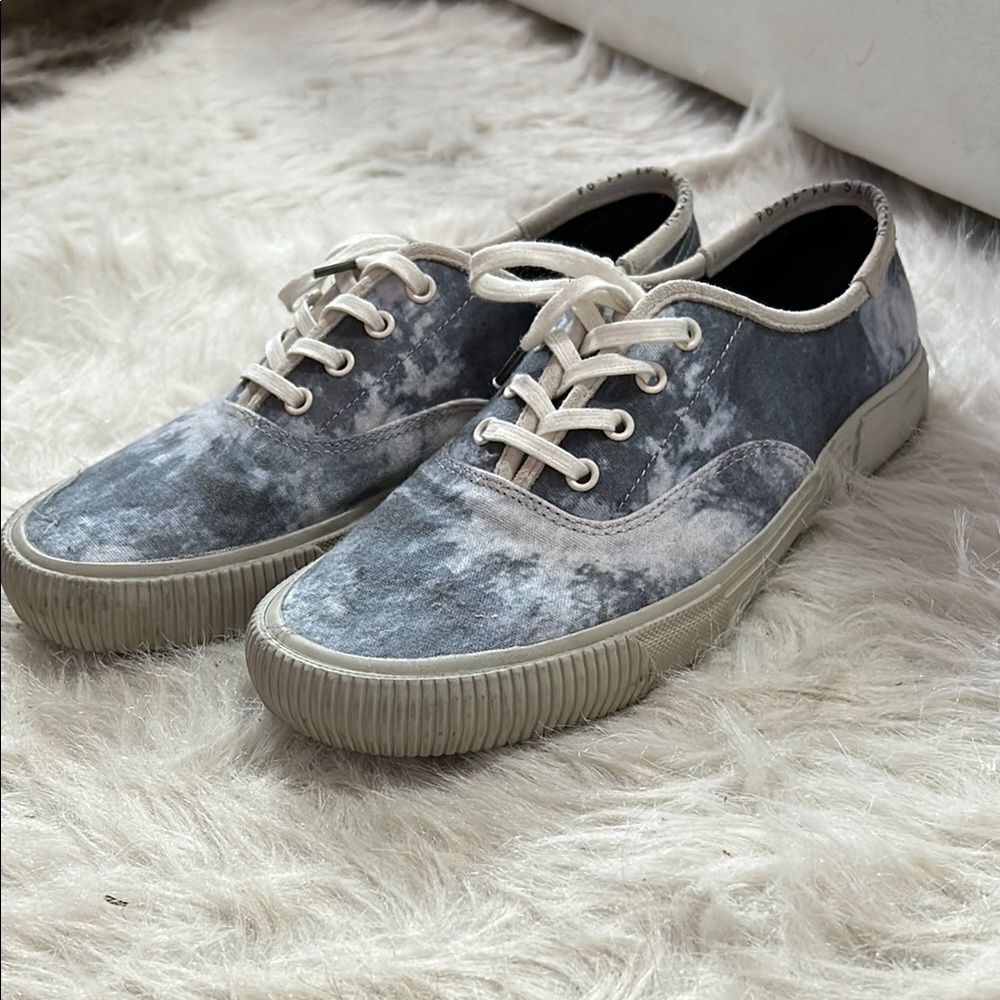 All Saints Blue and White Tie Dye Sneakers